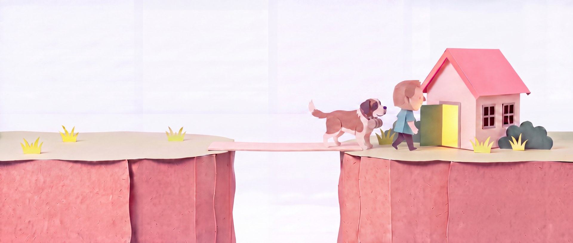The finished story scene: the door open and the lights on